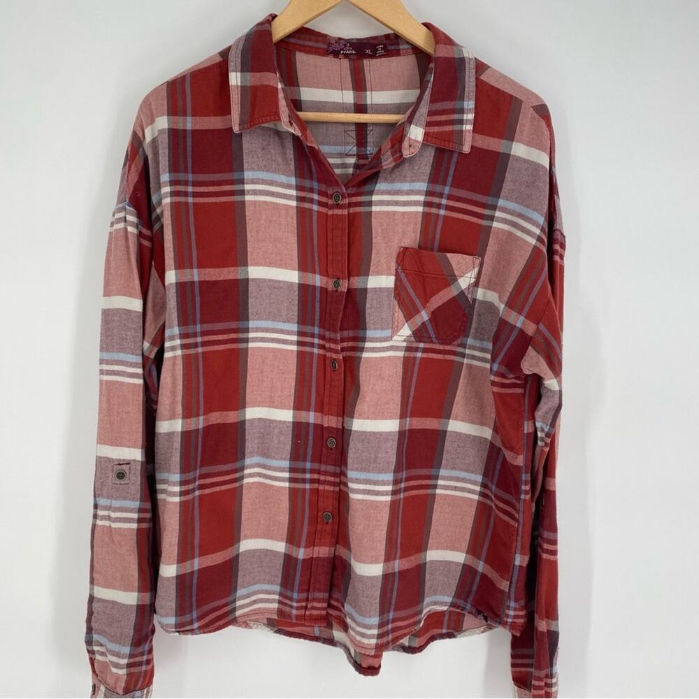 PrAna Women’s Flannel Shirt Plaid Gorpcore Outdoor Fall/Winter Hiking Chore XL
